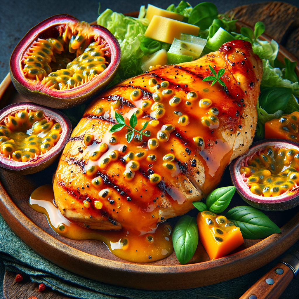 Chicken Breast with Papaya and Passion Fruit Glaze Recipe