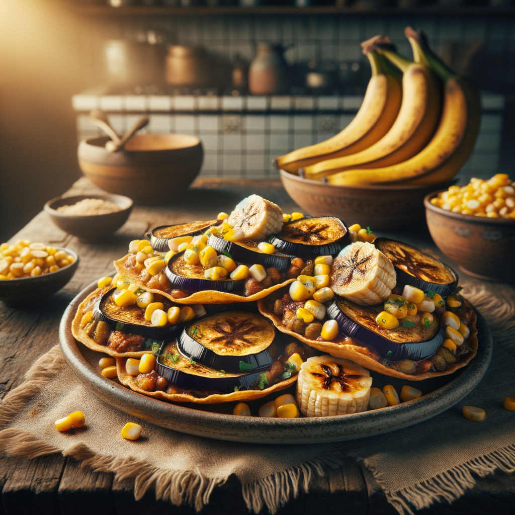 Eggplant and Corn Tostadas Recipe with Banana