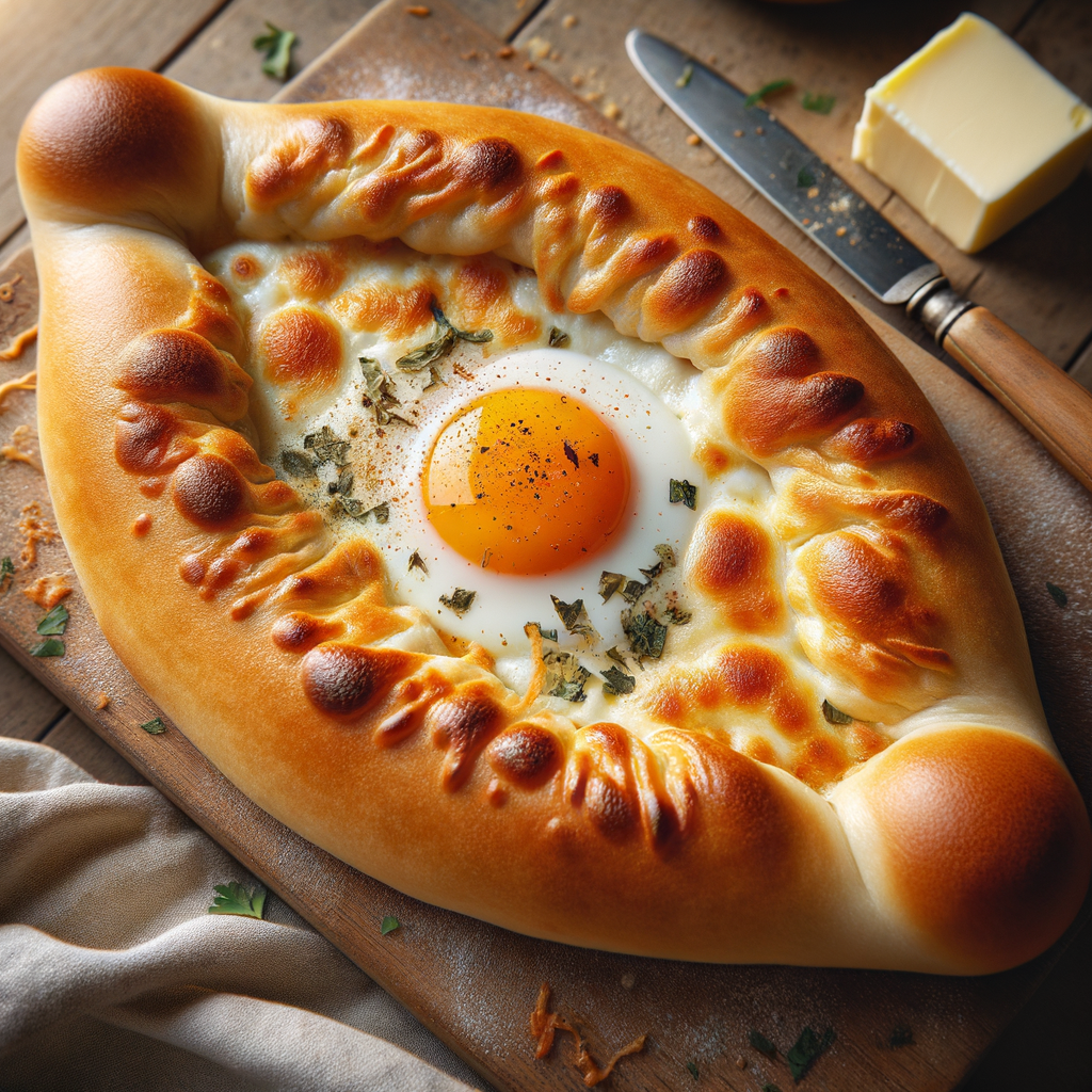 Georgian Egg and Cheese Bread (Acharuli Khachapuri) Recipe