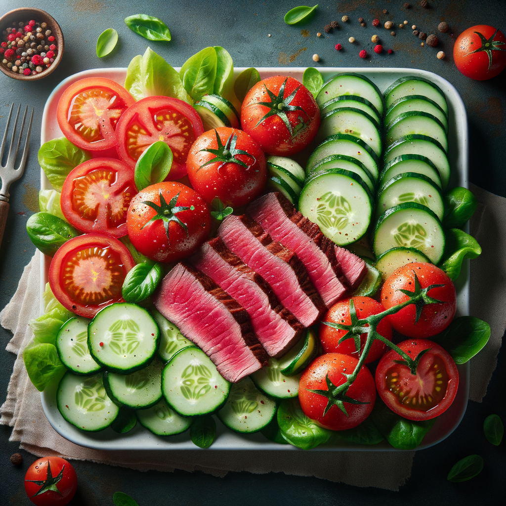 Tomato, Cucumber, and Red Meat Salad Recipe