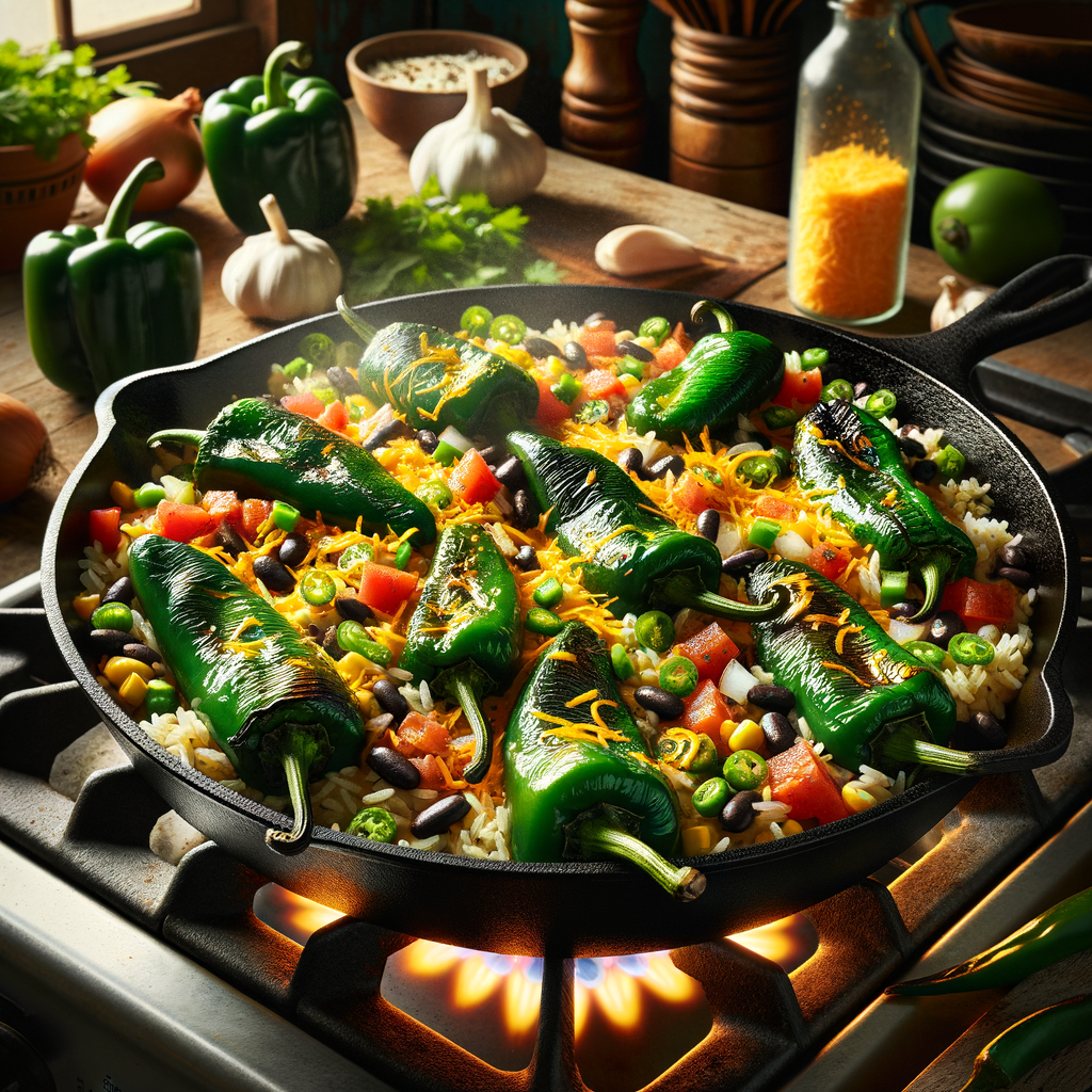 Poblano Pepper and Rice Skillet Recipe