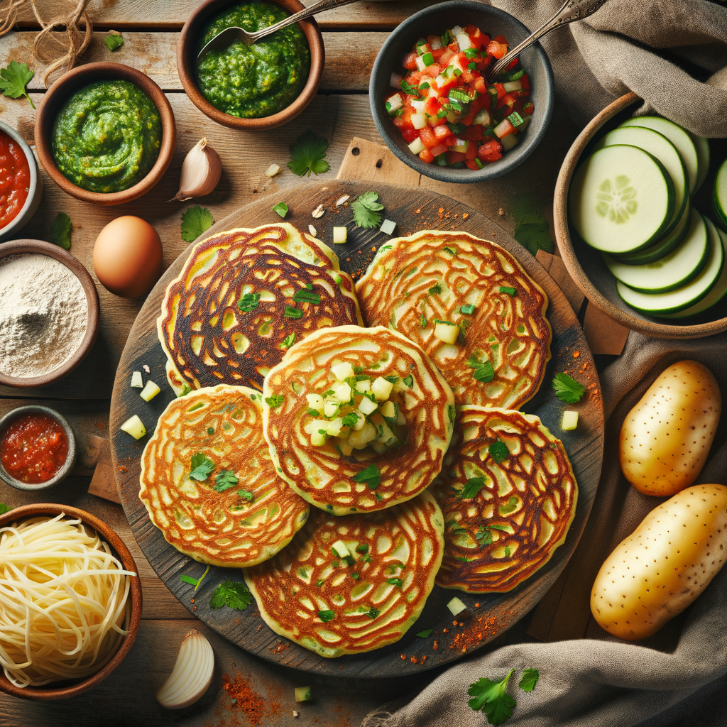 Vegetable Pancakes with Maize Flour, Wheat Flour, and Potatoes