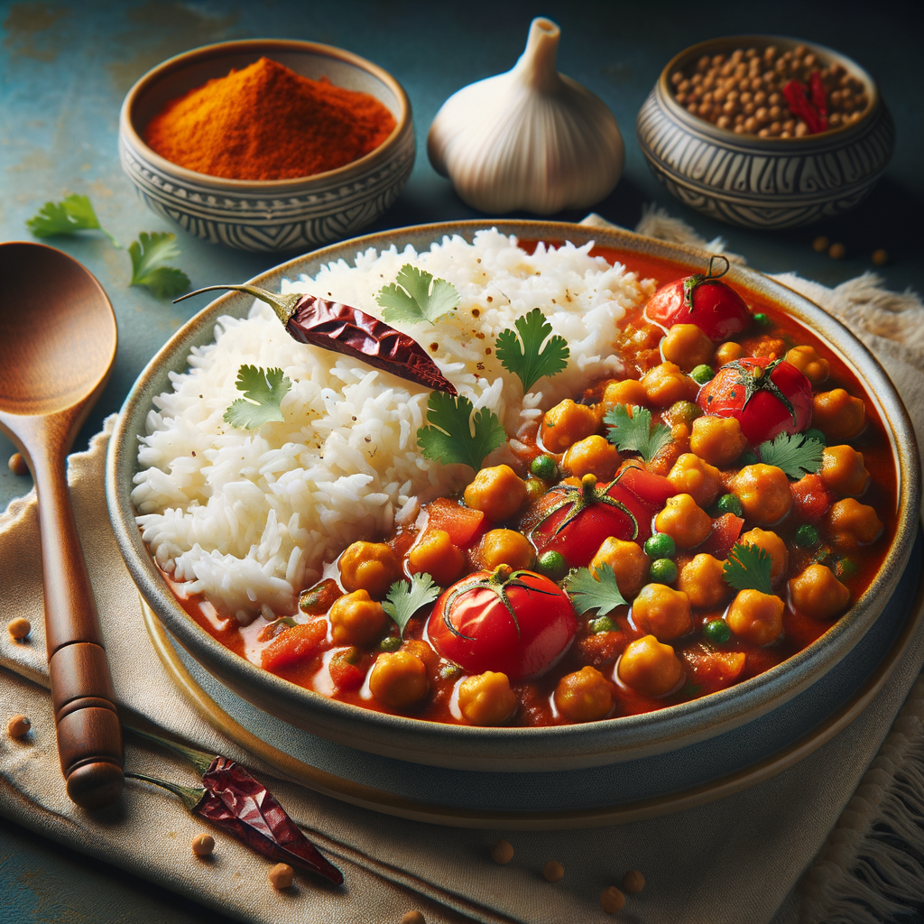 Chickpea and Tomato Curry with Rice Recipe