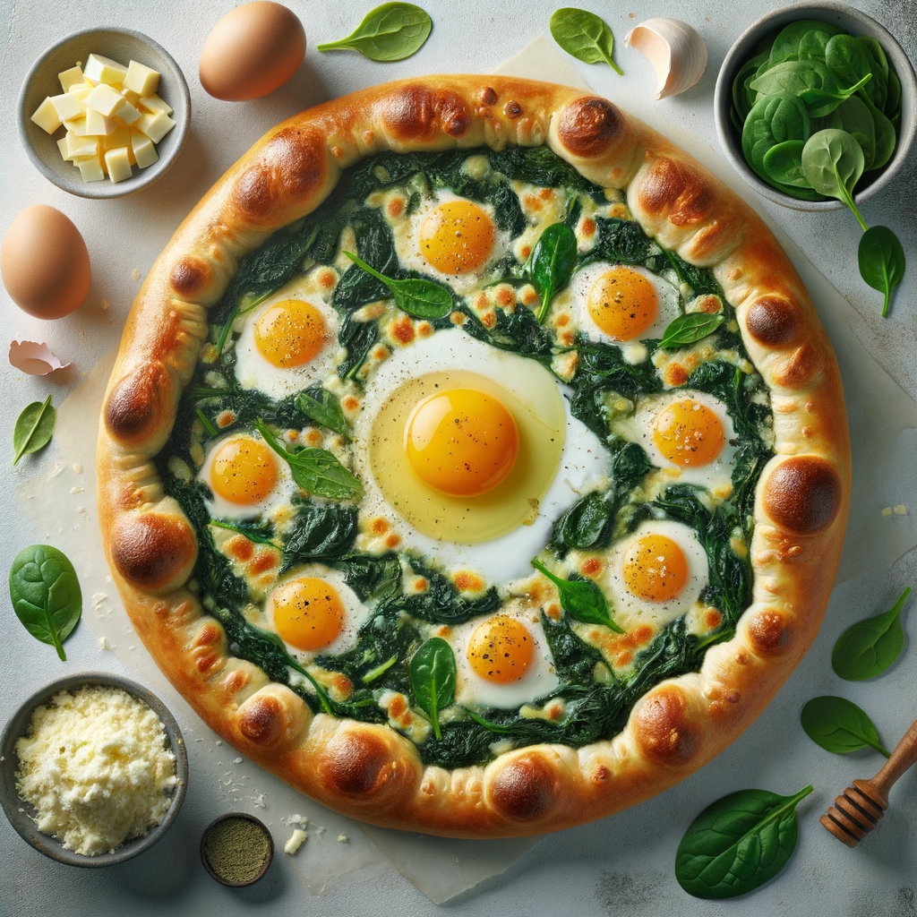 British-Style Spinach and Egg Florentine Pizza Recipe