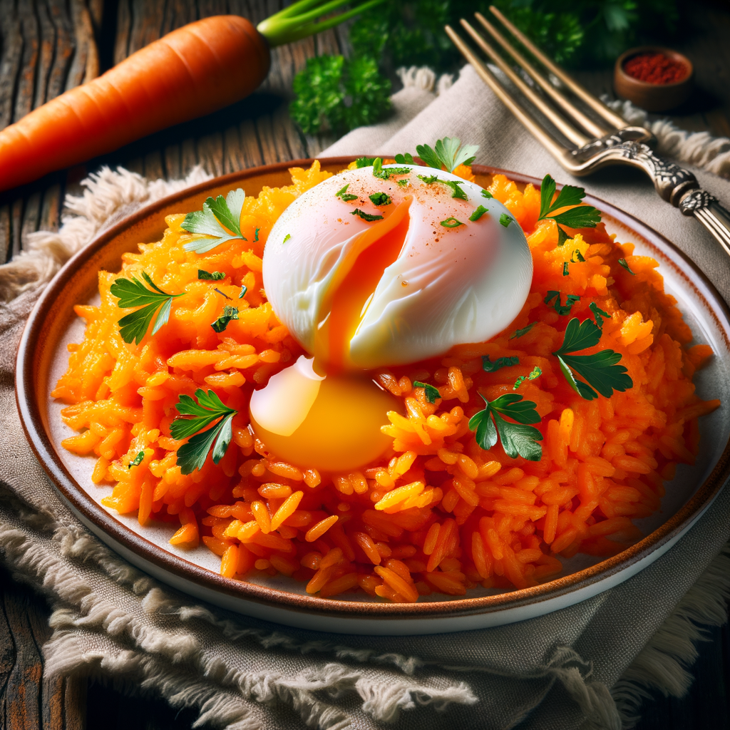 Carrot Rice with Poached Egg Recipe