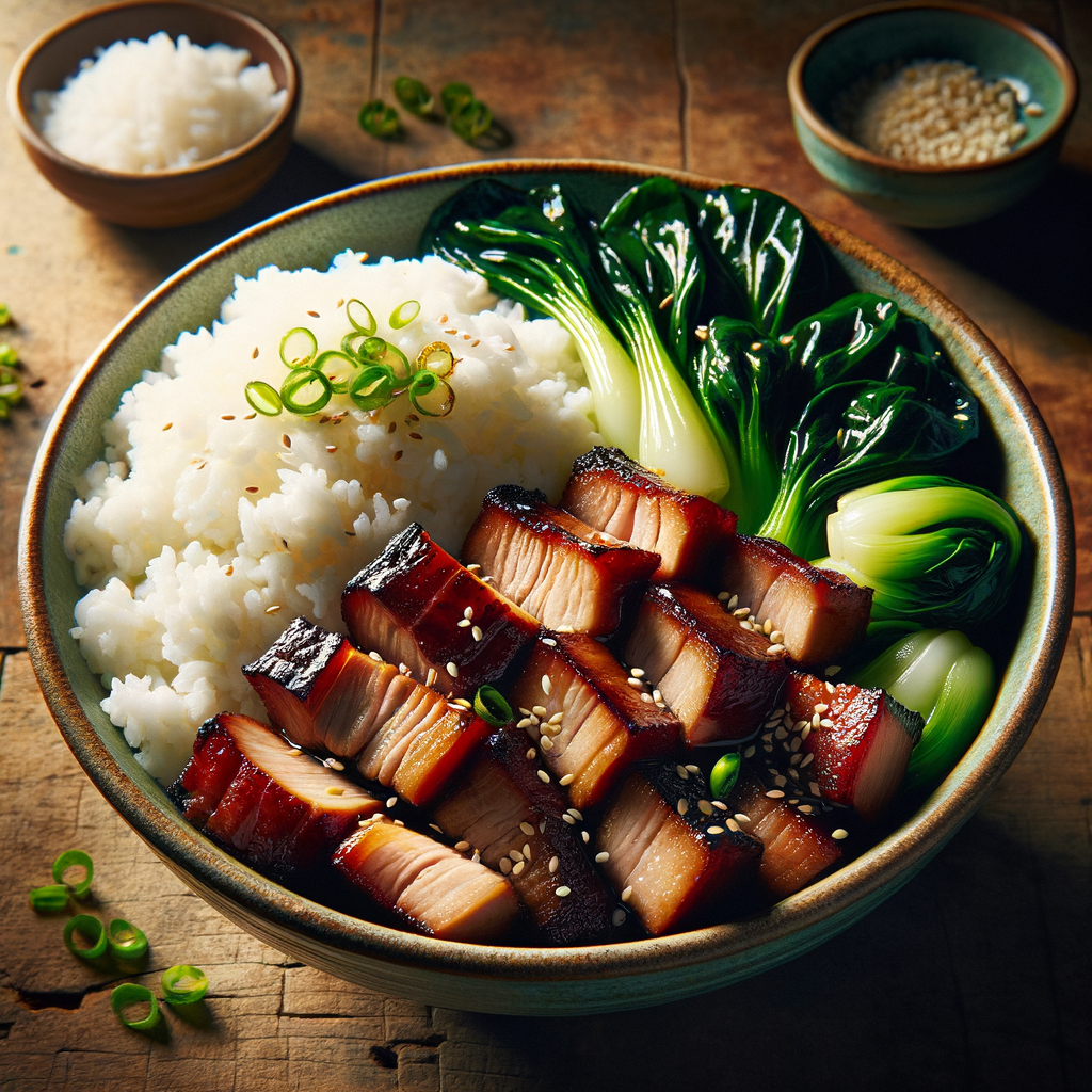 Chashu Pork & Baby Bok Choy Rice Bowl Recipe