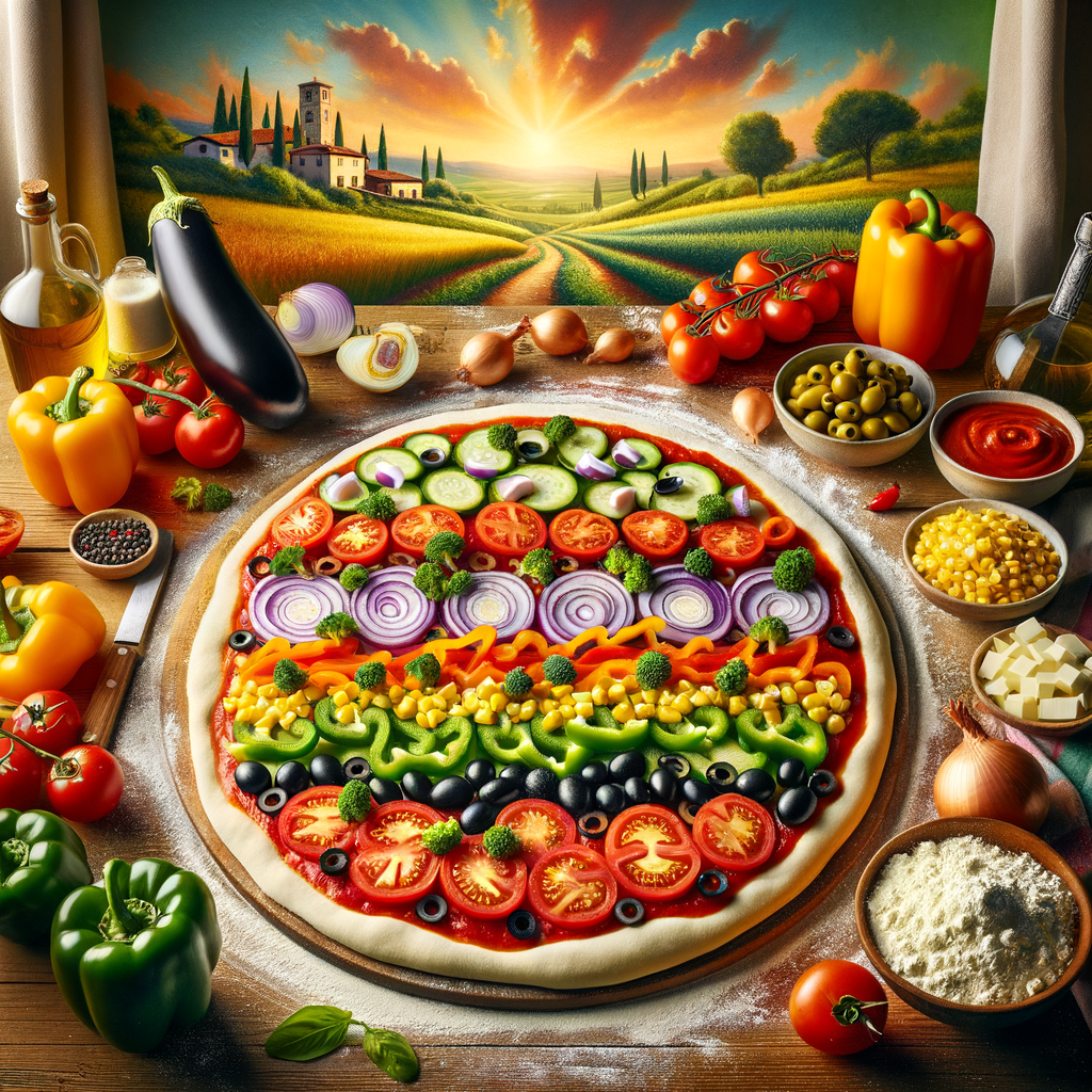 Vegetarian Pizza Recipe with Fresh Vegetables