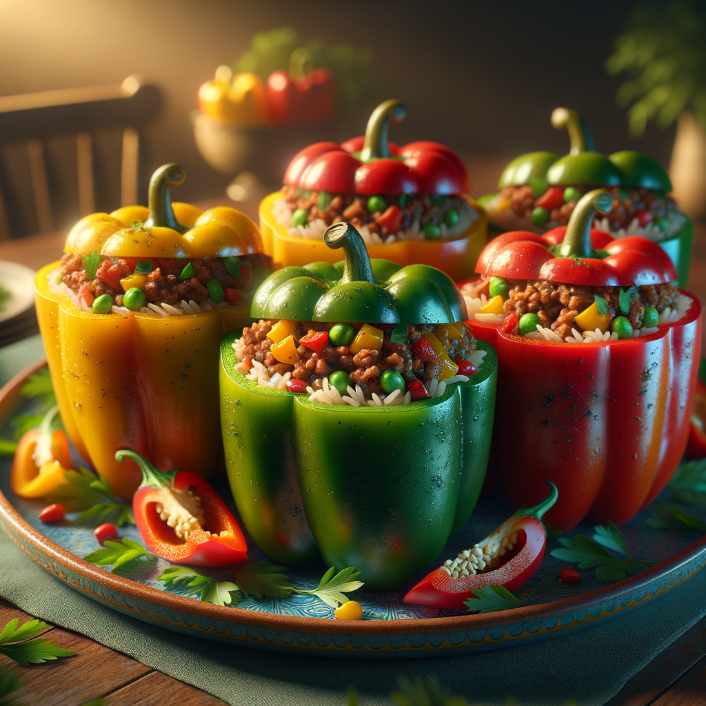 Stuffed Peppers with Rice and Ground Beef Recipe