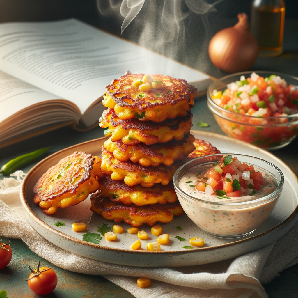 Corn Fritters with Fresh Salsa and Sauce Recipe