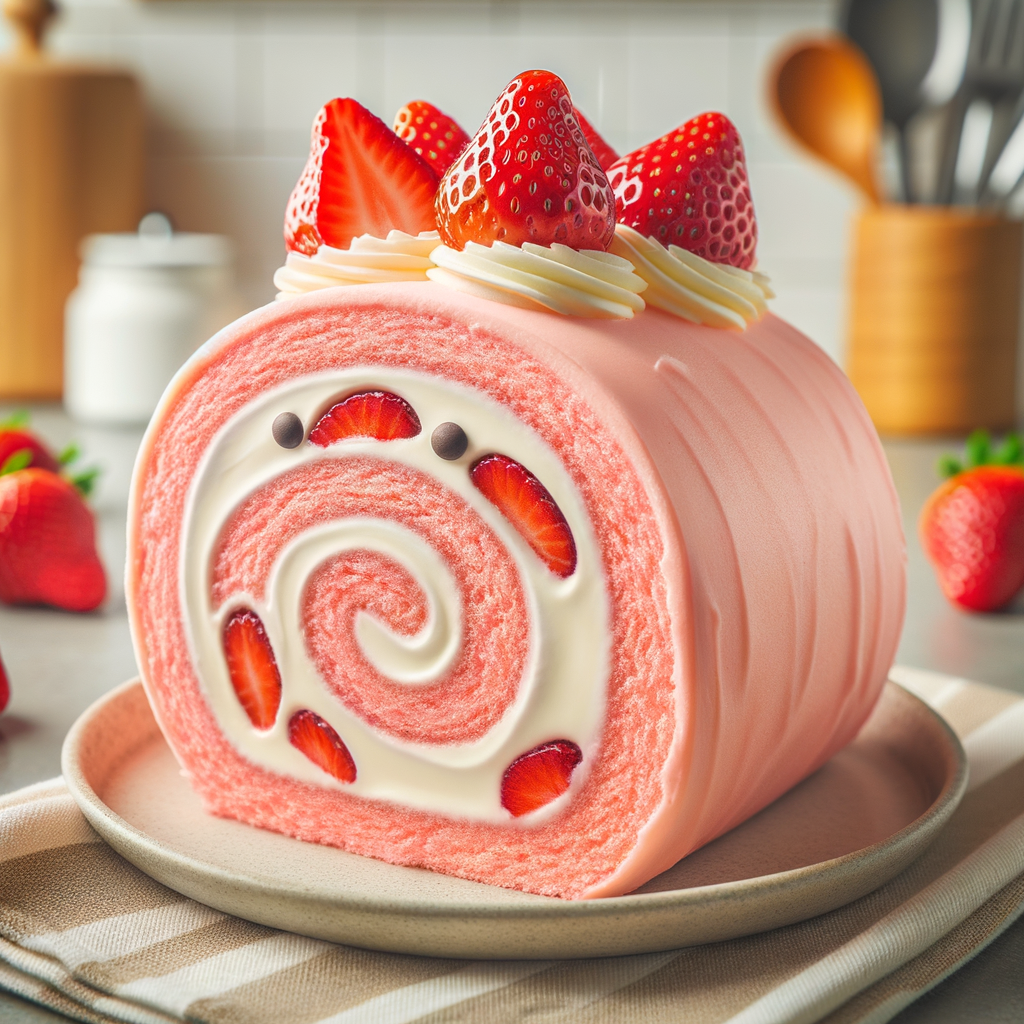 Kirby Strawberry Cake Rolls Recipe - American Dessert