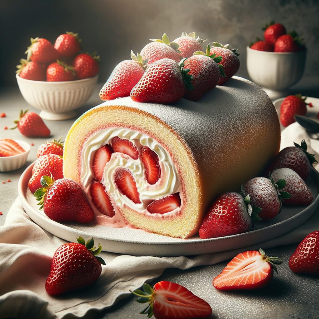 Strawberry Cake Roll - Easy American Dessert Recipe