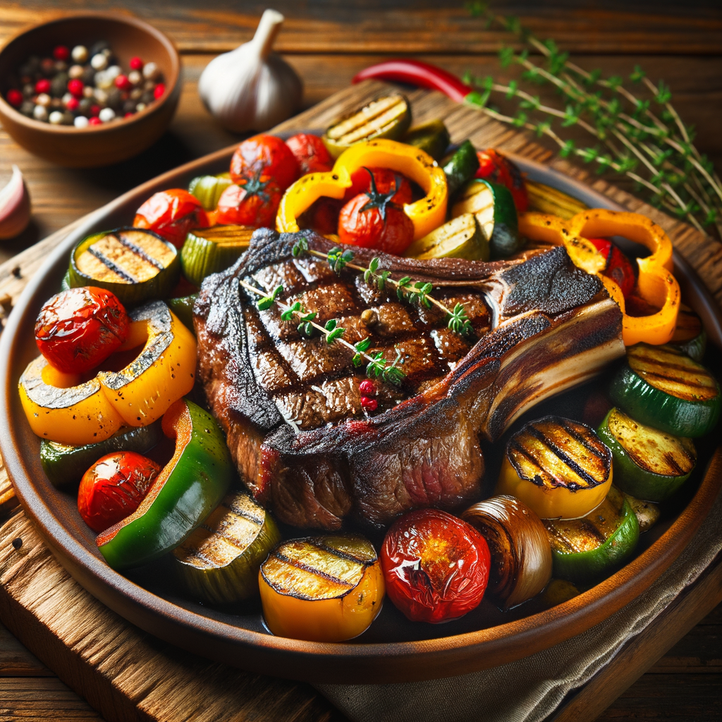 Ribeye Steak with Roasted Vegetables Recipe