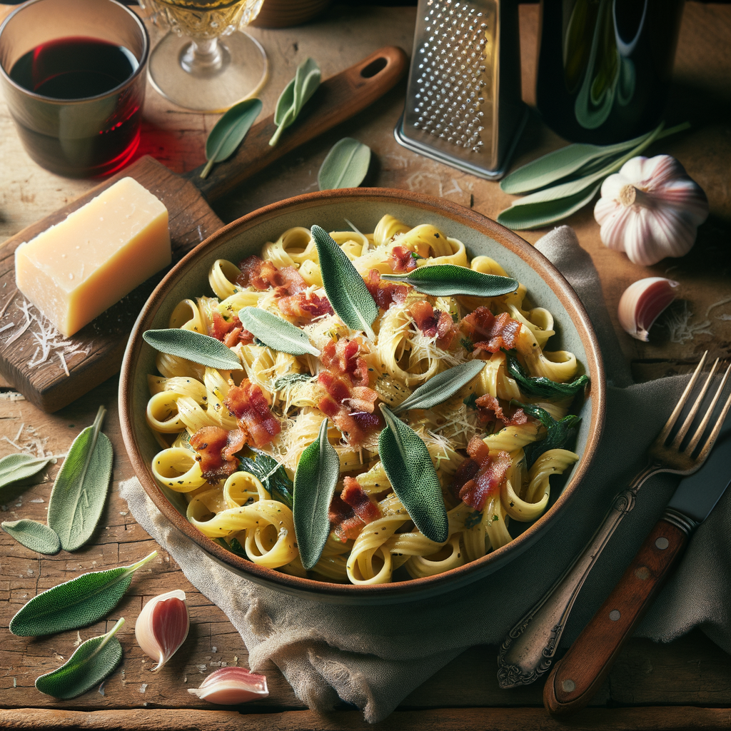 Sage and Bacon Pasta Recipe - Easy Italian Dinner