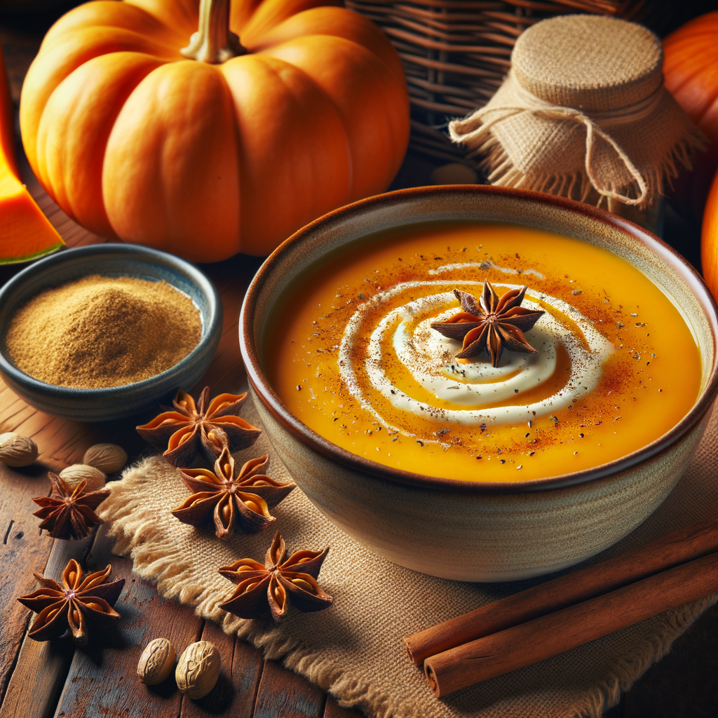 Hearty Pumpkin Soup Recipe with Star Anise and Nutmeg