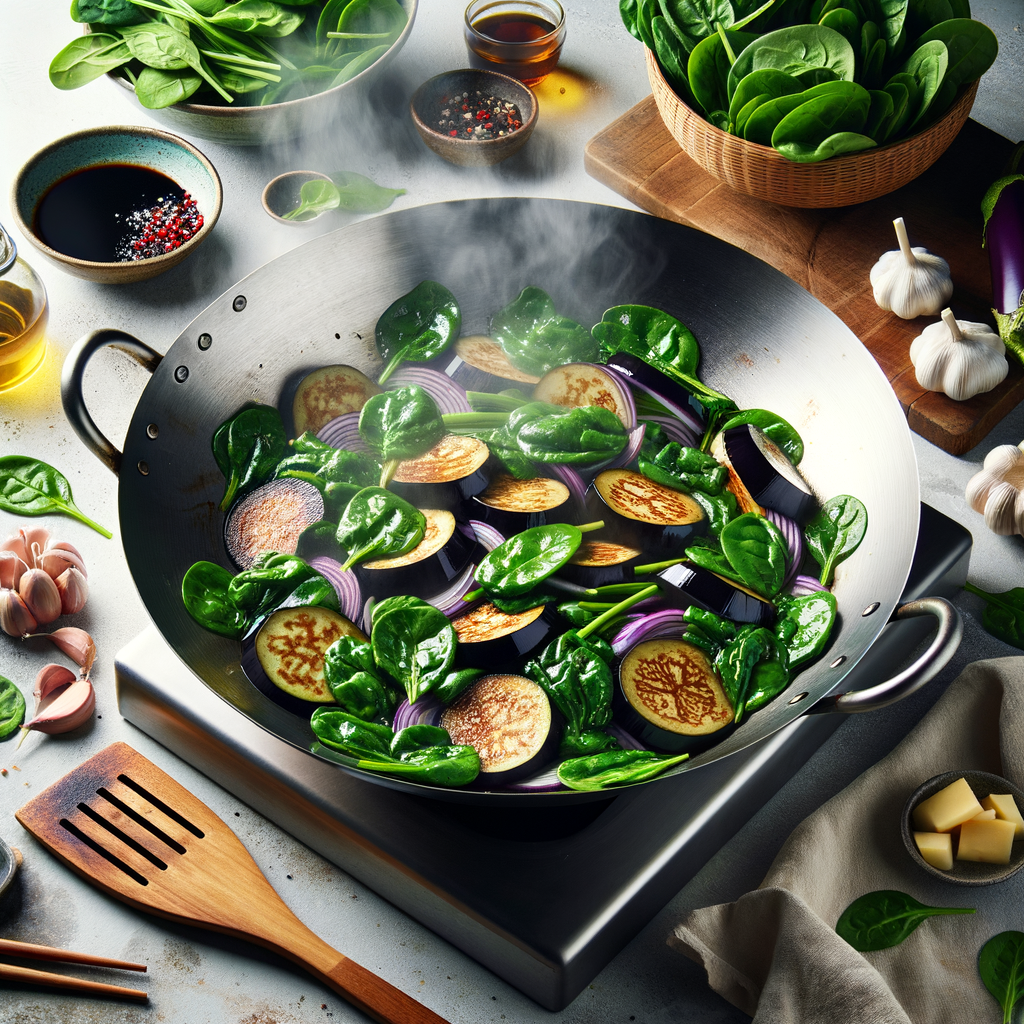 Eggplant and Spinach Stir-Fry Recipe